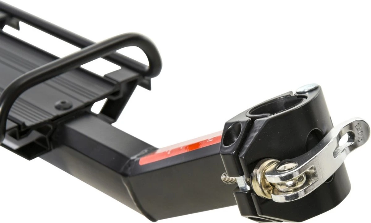 Merkloos Universele Fiets Bagagedrager - Voor Achterop Zadelpen Mountainbike/MTB/Racefiets - Achter Bagage Drager Rek - Met Quick Release Fietsframe Bevestiging - Bagagerek - Lichtgewicht Aluminium - Zwart - Afbeelding 7