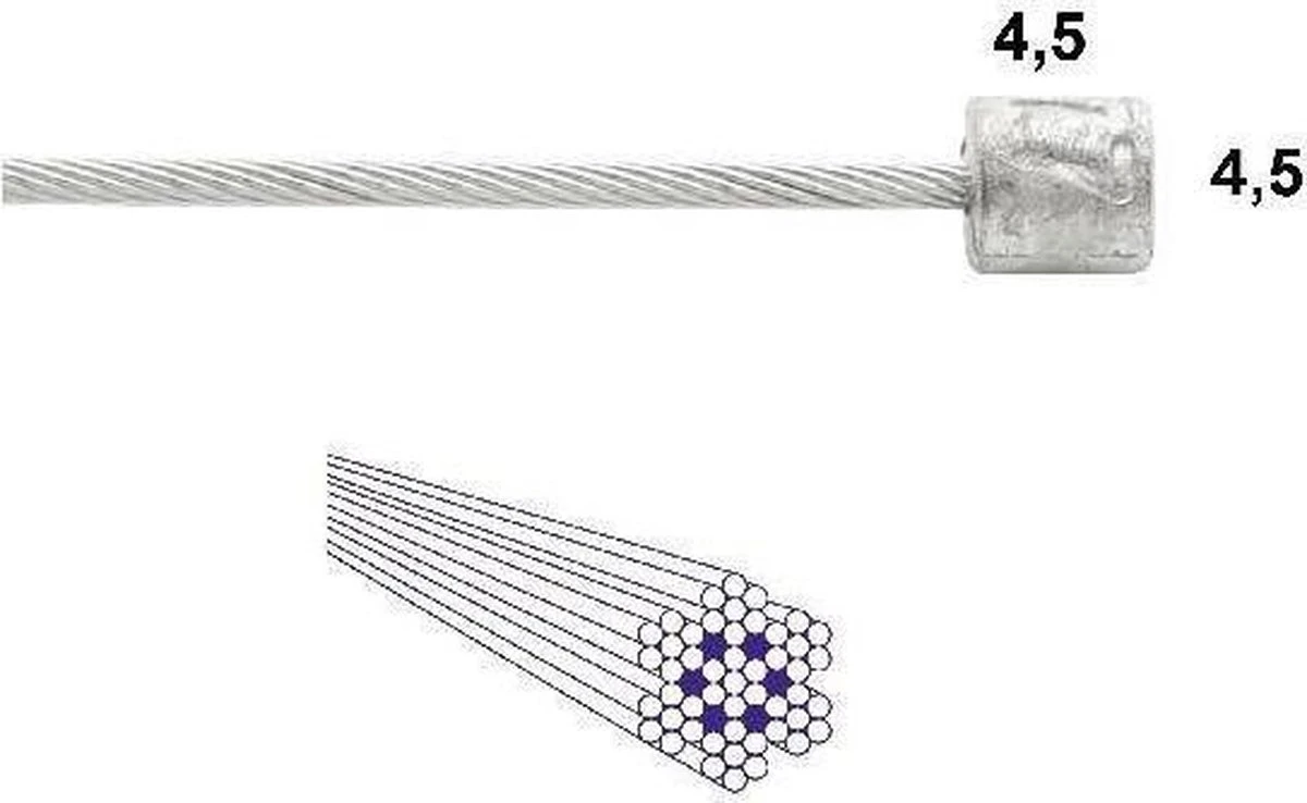 Schakel Binnenkabel Elvedes Voor Shimano 2250mm RVS ø1,1mm Shimano N-nippel (op Kaart) - Afbeelding 15