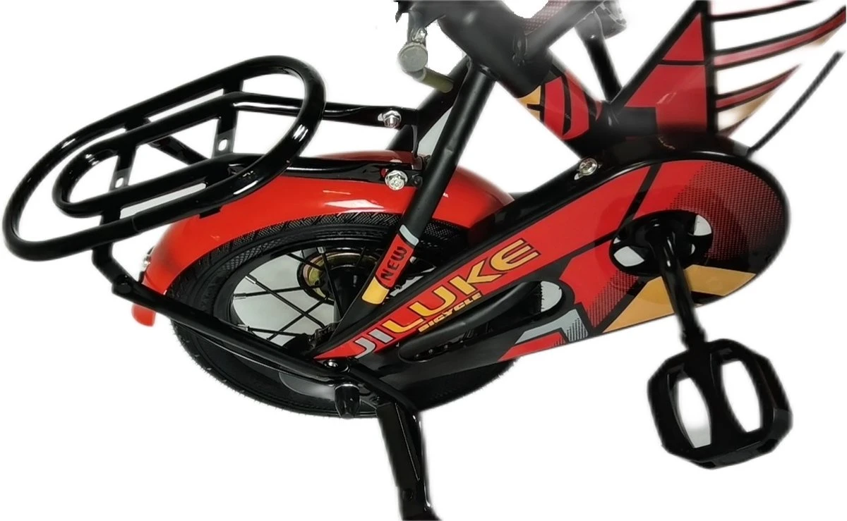 Kinderfiets - 12 Inch Kinderfiets -vanaf 2-4 Jaar Jongens En Meisjes Fietsen - Terugtrap -Rem -Stabilisatoren(2 Zijwieltjes)- Mandje - Achterbank - Rood - Afbeelding 11