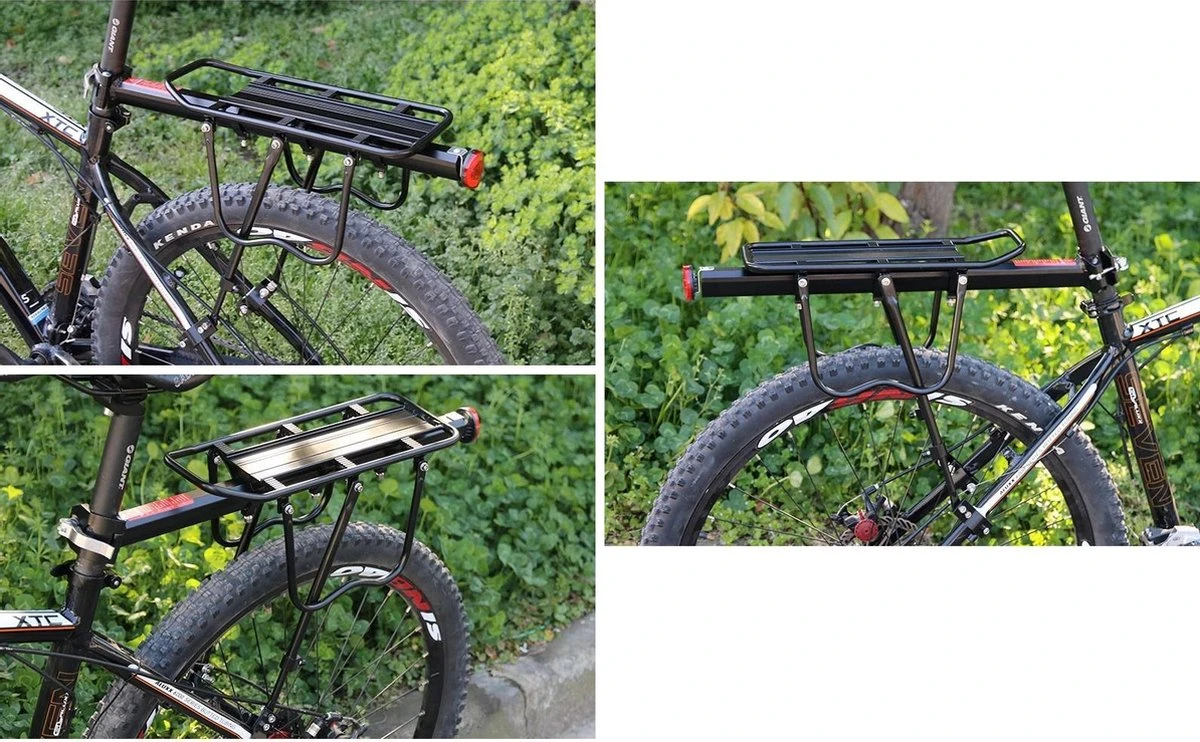 Merkloos Bagagedrager Fiets - Bagagerek Met Zadelpenbevestiging - Aluminium - Zwart - Geschikt Voor Mountainbike & Racefiets - Afbeelding 2