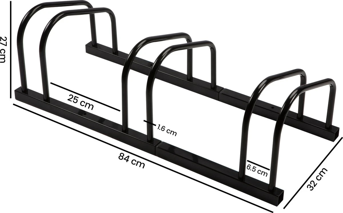 Alora Fietsenrek Voor 3 Fietsen Zwart- Met Muurbevestiging - Fietsen Rek - Afbeelding 7
