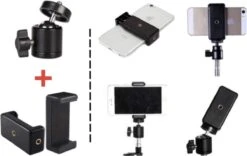 Mobiele Telefoon Houder Statief – Telefoonhouder - Universele Telefoonhouder Voor Statief + 360 ° Draaigreep – HiCHiCO