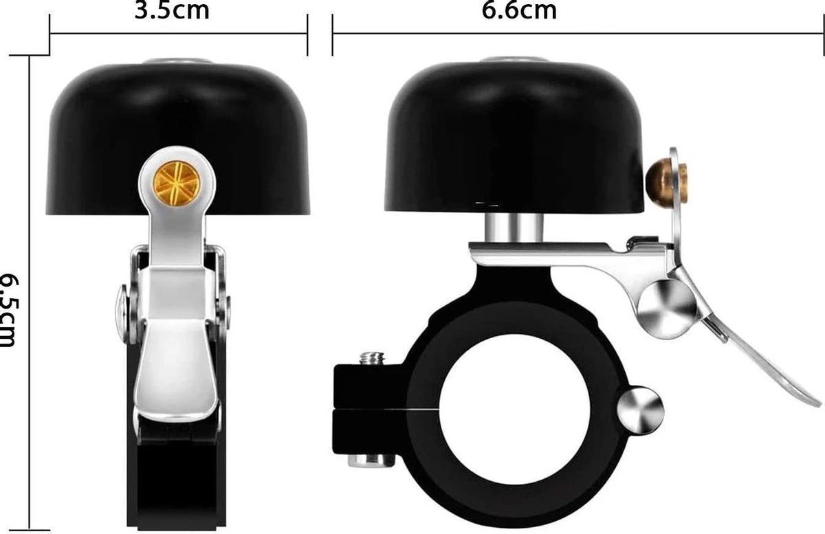 Fit Evolve® Premium Fietsbel - Messing - Fietsbel Racefiets - MTB - Zwart - Afbeelding 7