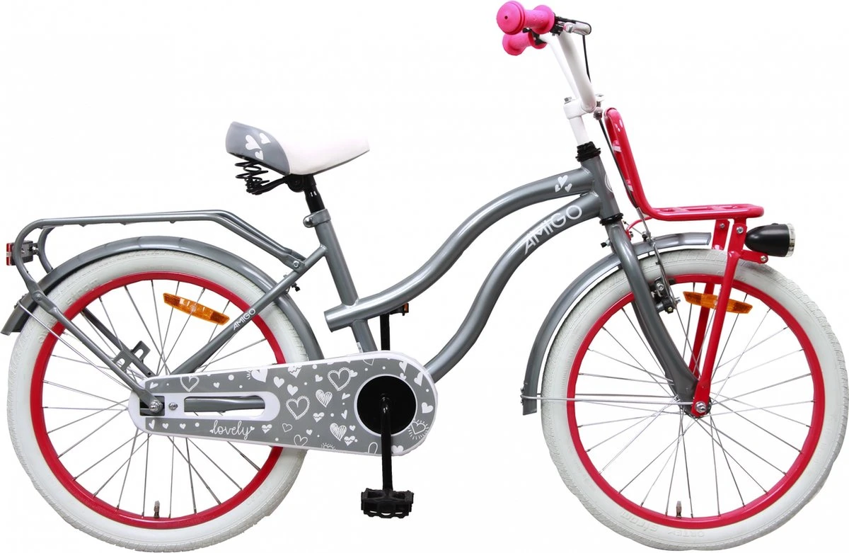 Amigo Lovely - Kinderfiets 20 Inch - Meisjes - Grijs