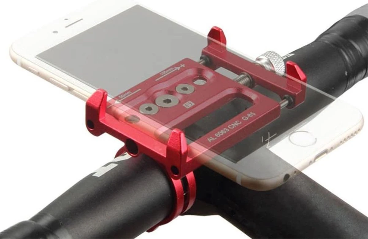 Fiets - En Motor Houder - Aluminium Fietsthouder Met 360 ° Rotatie Verstelbare Stuur Telefoonhouder - Afbeelding 2