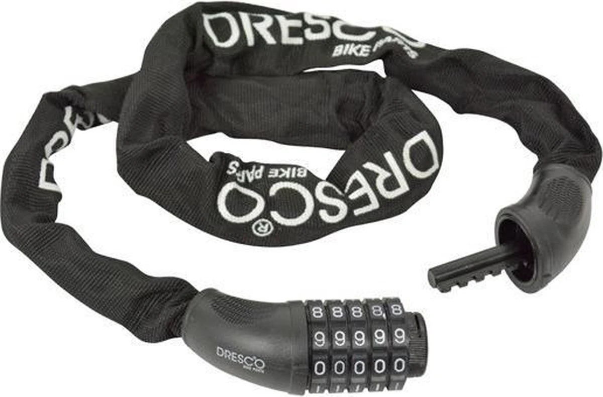 Dresco - Kettingcijferslot - 90cm - Rond 6mm - Zwart - Afbeelding 3