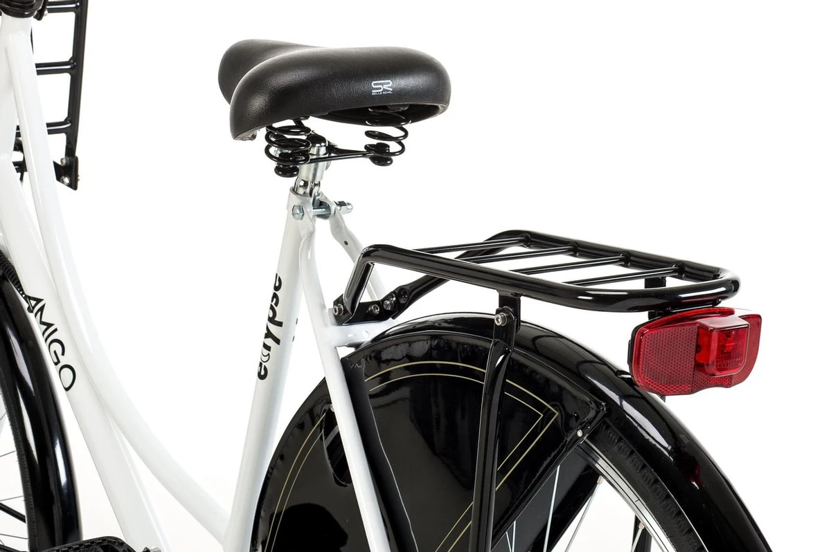 Amigo Eclypse Transportfiets 28 Inch - Omafiets Met Voordrager - Wit/Zwart - Afbeelding 3