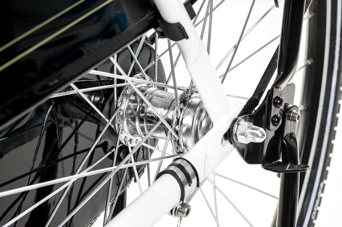 Amigo Eclypse Transportfiets 28 Inch - Omafiets Met Voordrager - Wit/Zwart - Afbeelding 6