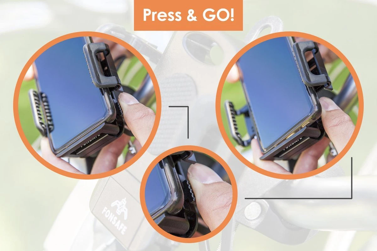 FONSAFE® Telefoonhouder Fiets - Universeel En Schokbestendig Voor GSM - Handsfree Bellen - 360° Draaibaar - Smartphone Houder Fiets - Iphone - Samsung - Huawei - Afbeelding 9