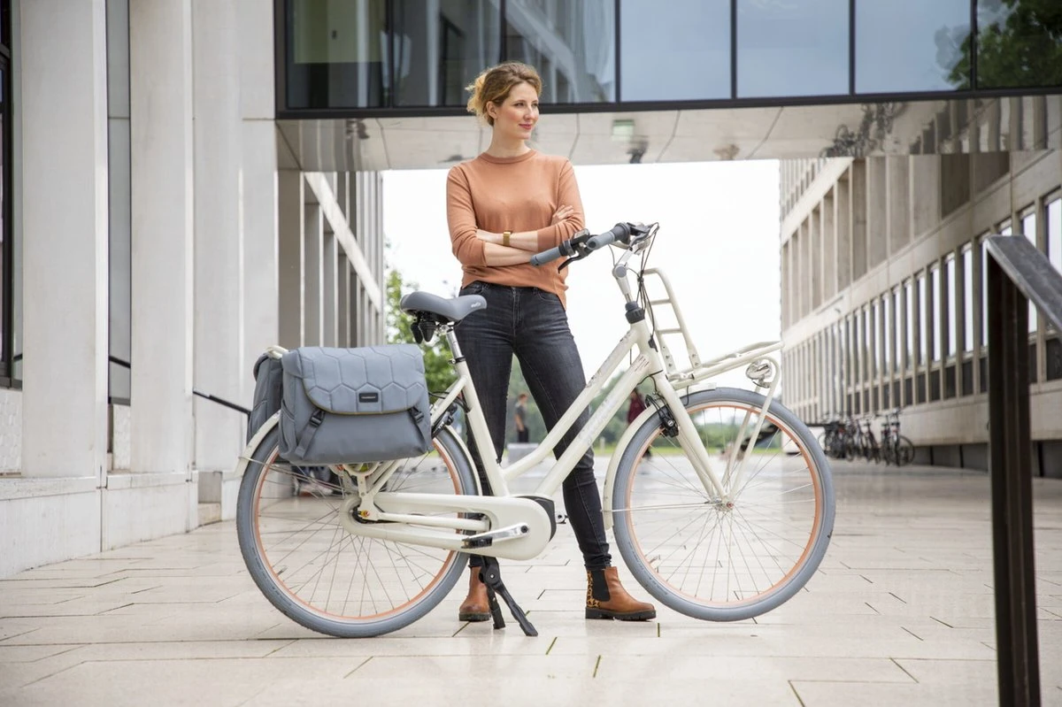 New Looxs Quilted Mondi Joy Double Dubbele Fietstas - 38 Liter - Zwart - Afbeelding 7