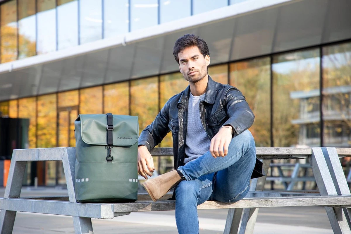 New Looxs Odense Backpack Fietsrugzak - 15 Inch Laptopvak - 18 Liter - Groen - Afbeelding 7