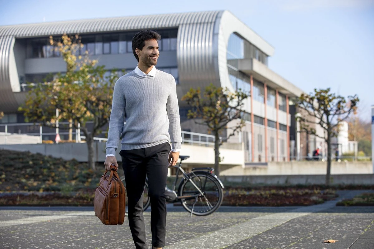 New Looxs Cali Laptoptas Fietstas - Leer - 15 Inch Laptopvak - 17 Liter - Cognac - Afbeelding 7