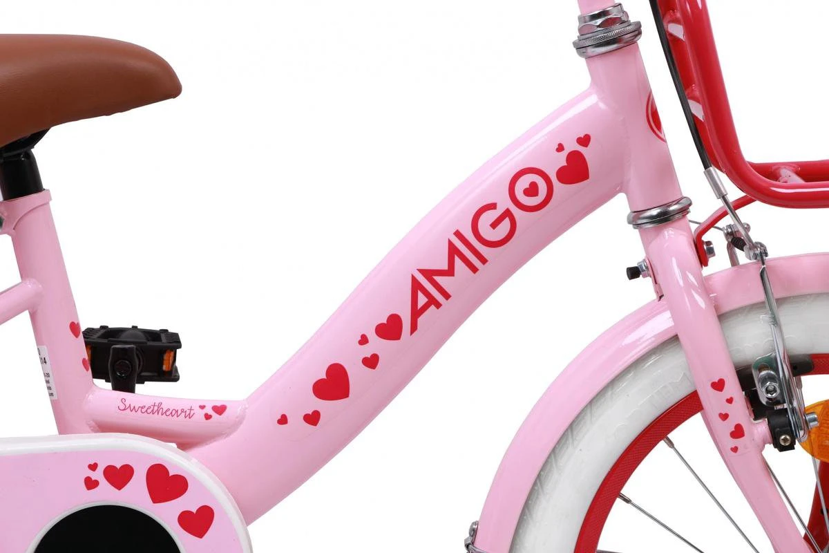 Amigo Sweetheart Meisjesfiets - Kinderfiets 16 Inch - Roze - Afbeelding 7
