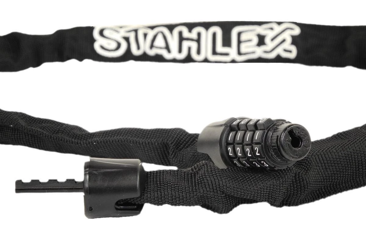 Stahlex Ø4mm / 100cm Kettingslot Schlechts 360g Ketting Met Cijferslot Het Eerste Echte Fietsslot Voor Uw Kind Zwart - Afbeelding 3