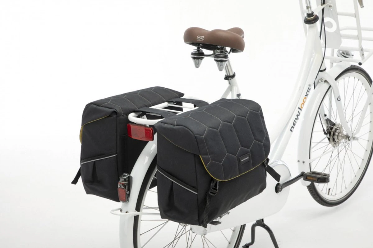 New Looxs Quilted Mondi Joy Double Dubbele Fietstas - 38 Liter - Zwart - Afbeelding 4