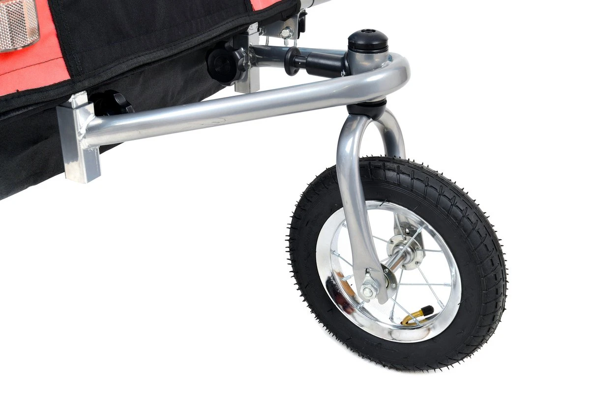 Fietskar Voor Kinderen - Met Buggyfunctie - En Schokbrekers - Rood - Afbeelding 4