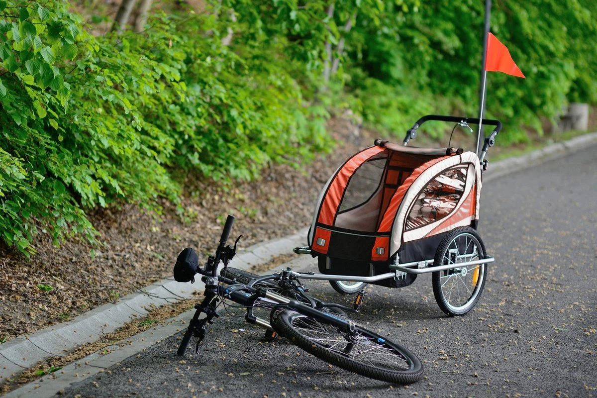 Fietskar Voor Kinderen - Met Buggyfunctie - En Schokbrekers - Rood - Afbeelding 6