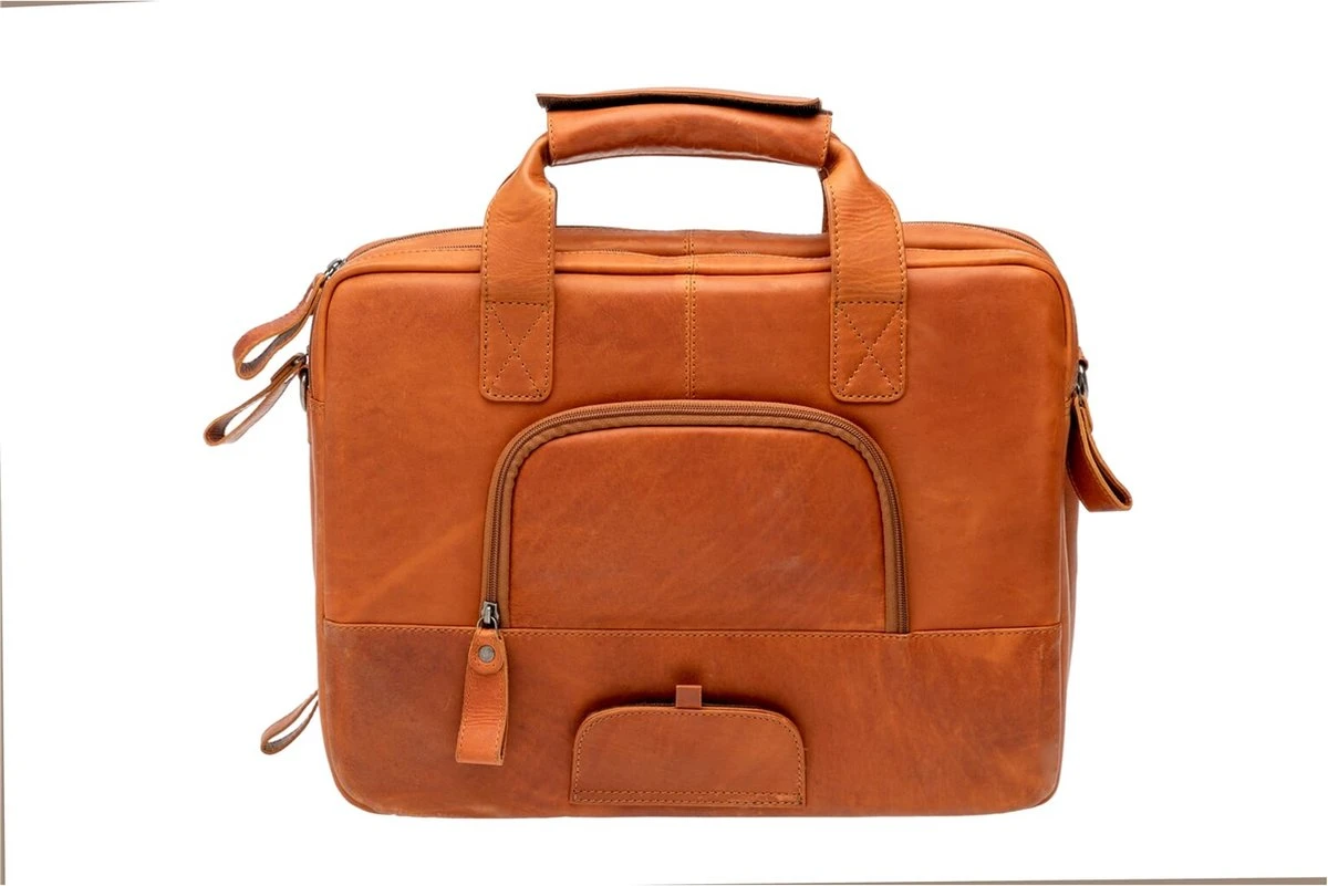 New Looxs Cali Laptoptas Fietstas - Leer - 15 Inch Laptopvak - 17 Liter - Cognac - Afbeelding 9