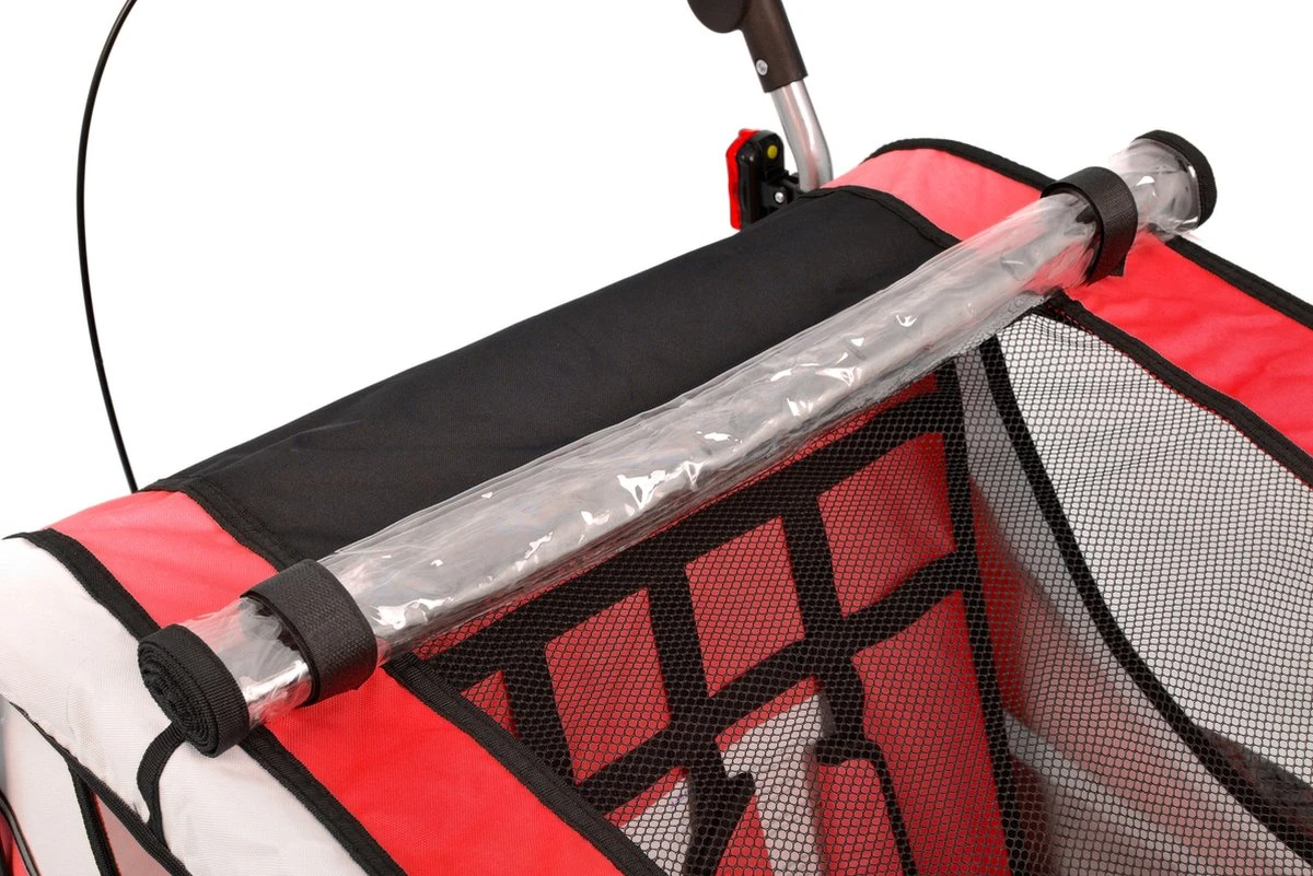 Fietskar Voor Kinderen - Met Buggyfunctie - En Schokbrekers - Rood - Afbeelding 5