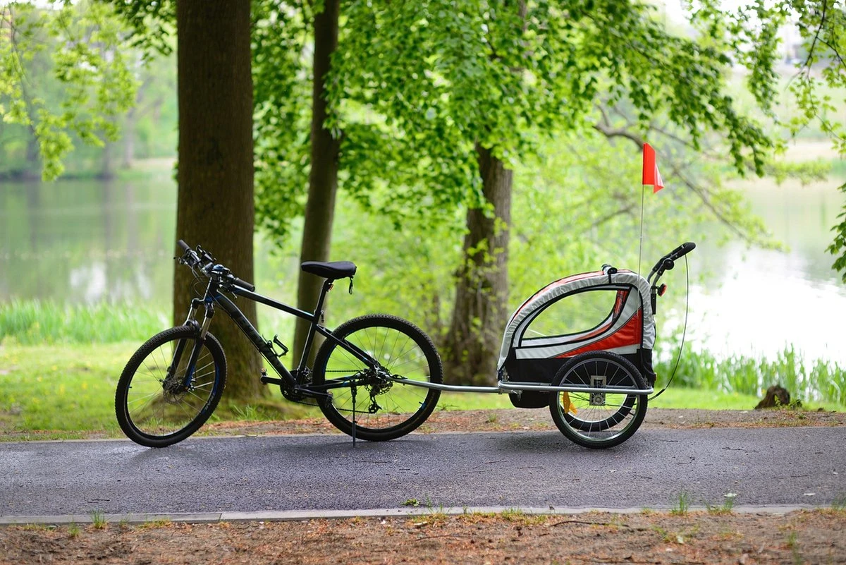 Fietskar Voor Kinderen - Met Buggyfunctie - En Schokbrekers - Rood - Afbeelding 7