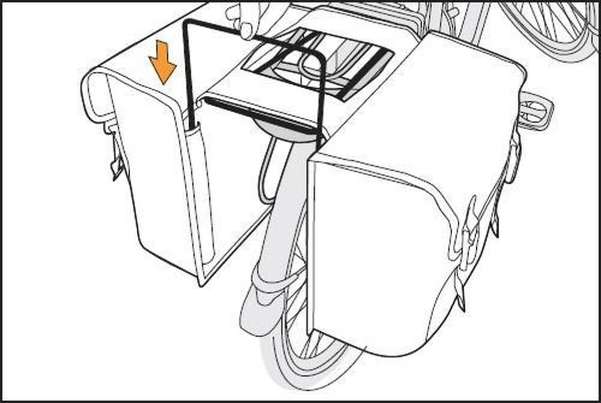 New Looxs Afstandhouder Dubbele Fietstas Zwart - Afbeelding 4