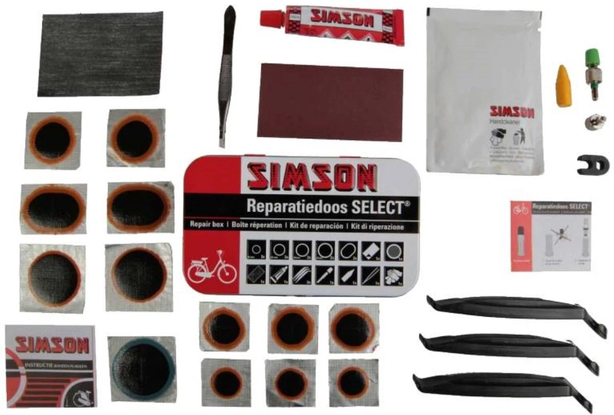 Simson Bandenreparatieset / Bandenplakset Compleet - Type Select T.b.v. Fiets - 23 Delig - Afbeelding 2