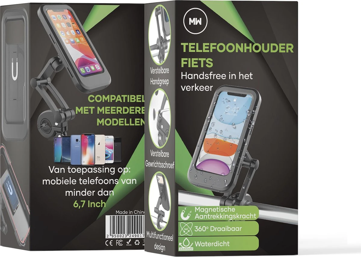 MW® Telefoonhouder Fiets - Telefoonhouder Scooter & Motor Waterdicht - GSM Houder Fiets - 4 Tot 6'' - Afbeelding 7