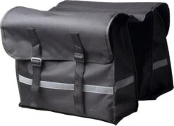 Active Sport Dubbele Fietstas - Reflecterend Licht - Zwart - 24 Liter