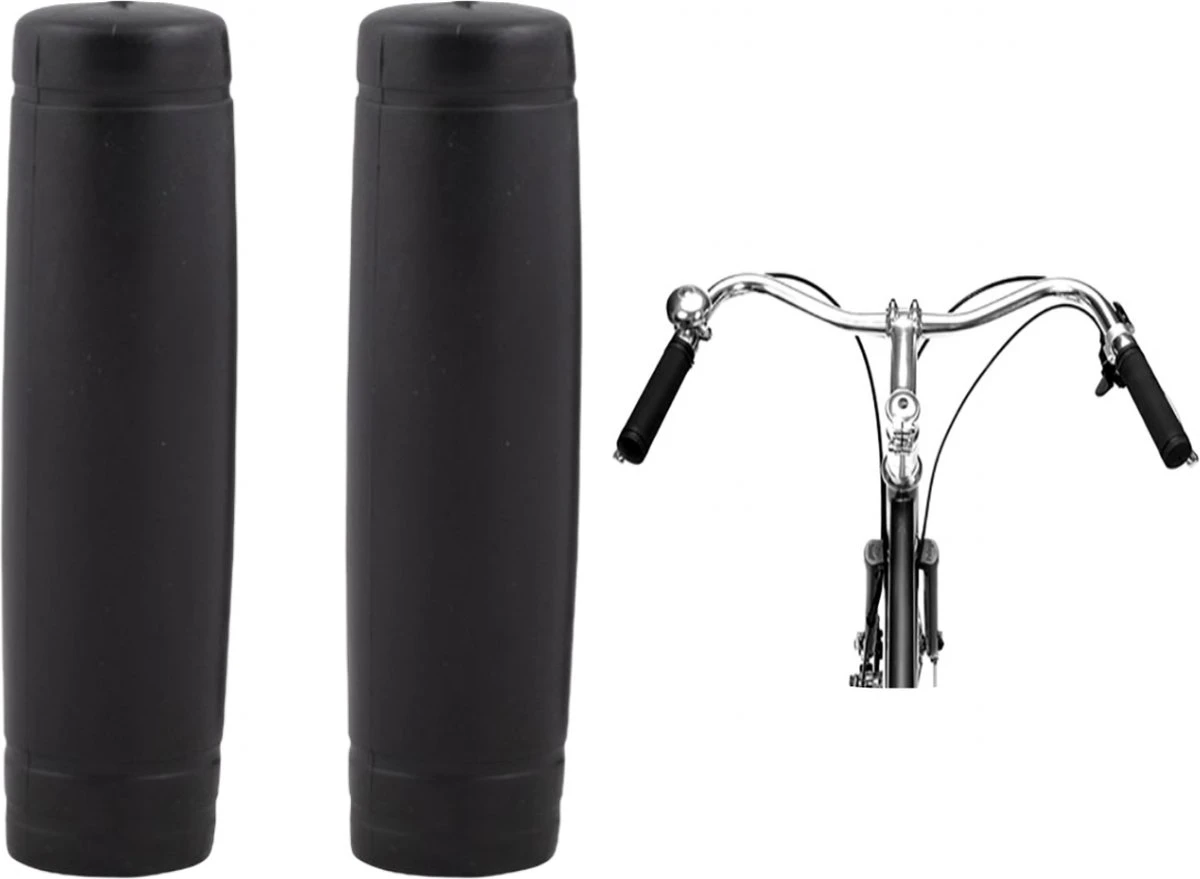 PD® - Fiets Handvatten Set 22mm - Fiets Handvatten Van Rubber - Fiets Handvatten In Het Zwart - Universeel