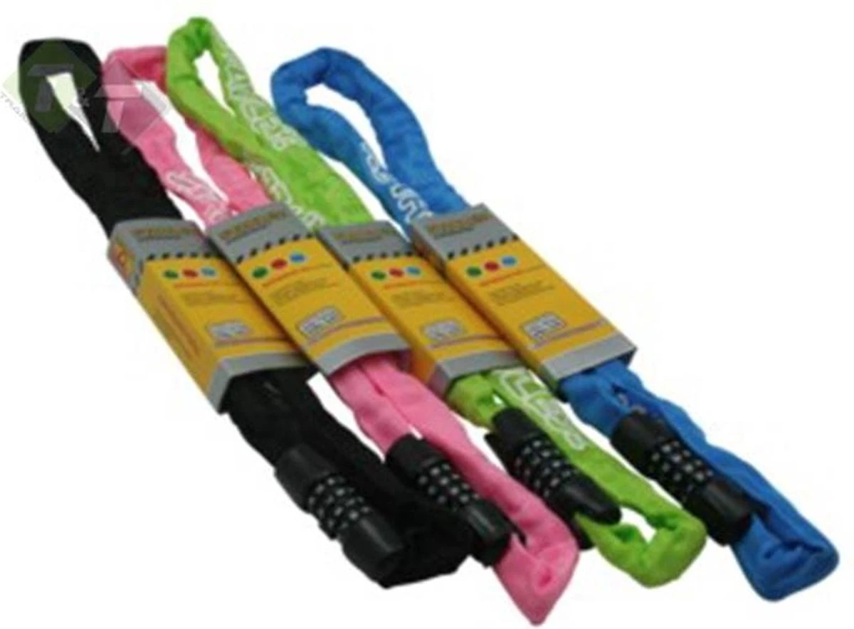 Stahlex Ø4mm / 100cm Kettingslot Schlechts 360g Ketting Met Cijferslot Het Eerste Echte Fietsslot Voor Uw Kind Zwart - Afbeelding 2