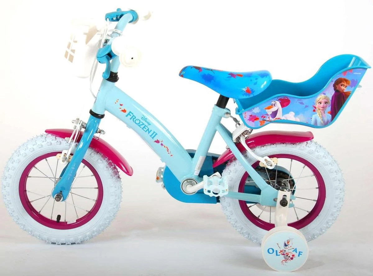 Volare Disney Frozen 2 Kinderfiets - Meisjes - 12 Inch - Blauw/Paars - Twee Handremmen - Afbeelding 9