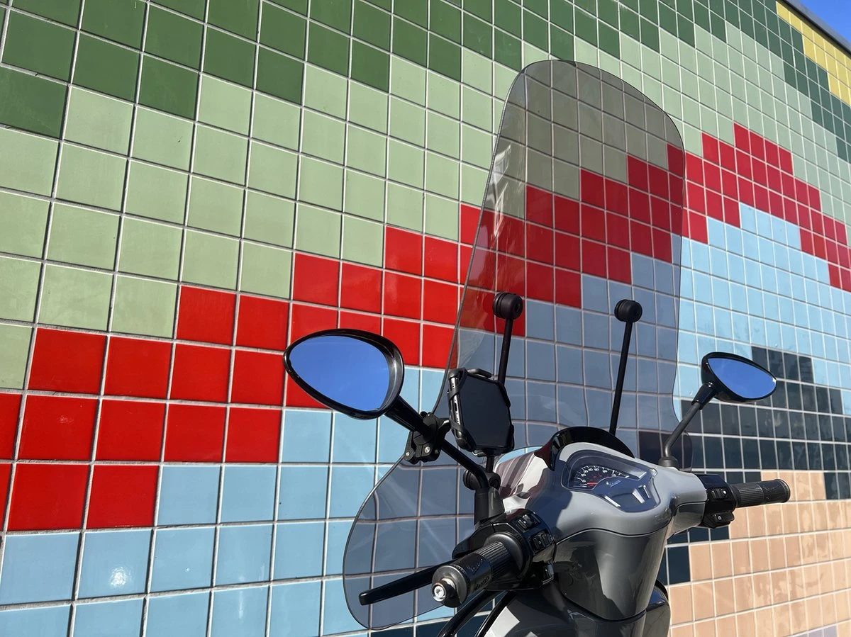 MANOS LIBRES - MODEL E PRO | TELEFOONHOUDER SCOOTER, MOTOR | SPIEGEL | UNIVERSEEL | ZWART | PIAGGIO | VESPA | ZIP - Afbeelding 4