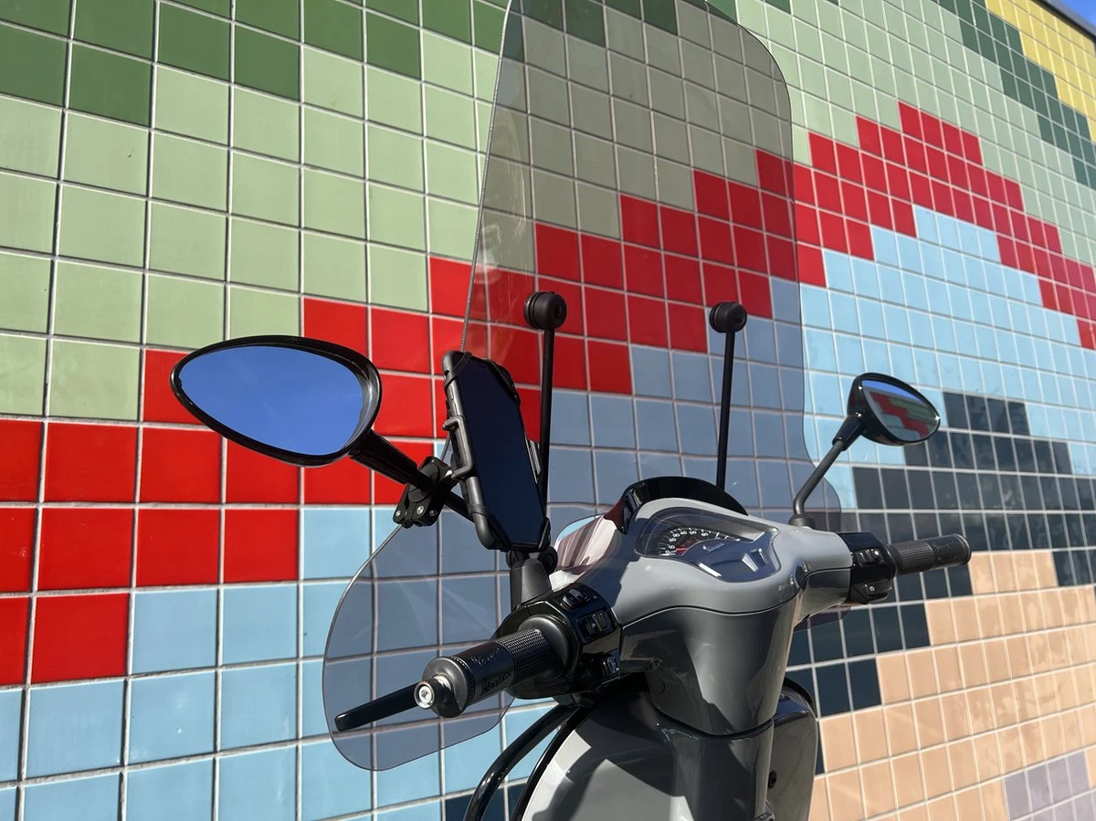 MANOS LIBRES - MODEL E PRO | TELEFOONHOUDER SCOOTER, MOTOR | SPIEGEL | UNIVERSEEL | ZWART | PIAGGIO | VESPA | ZIP - Afbeelding 11