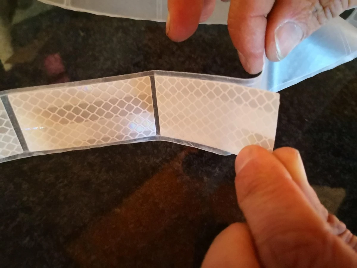 Reflecterende Stickers Set 10 St (6 Cm Lang / 3 Cm Breed) - Klasse 1 - Fiets, Aanhangwagen, Paaltjes,... - Afbeelding 2