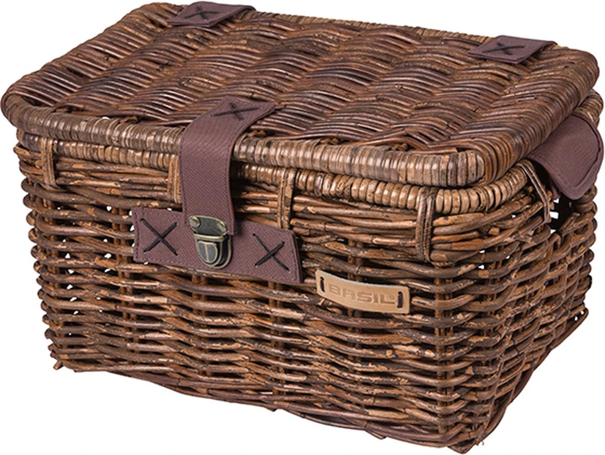 Basil Denton Fietsmand M - Voor - Rotan - Bruin - Medium