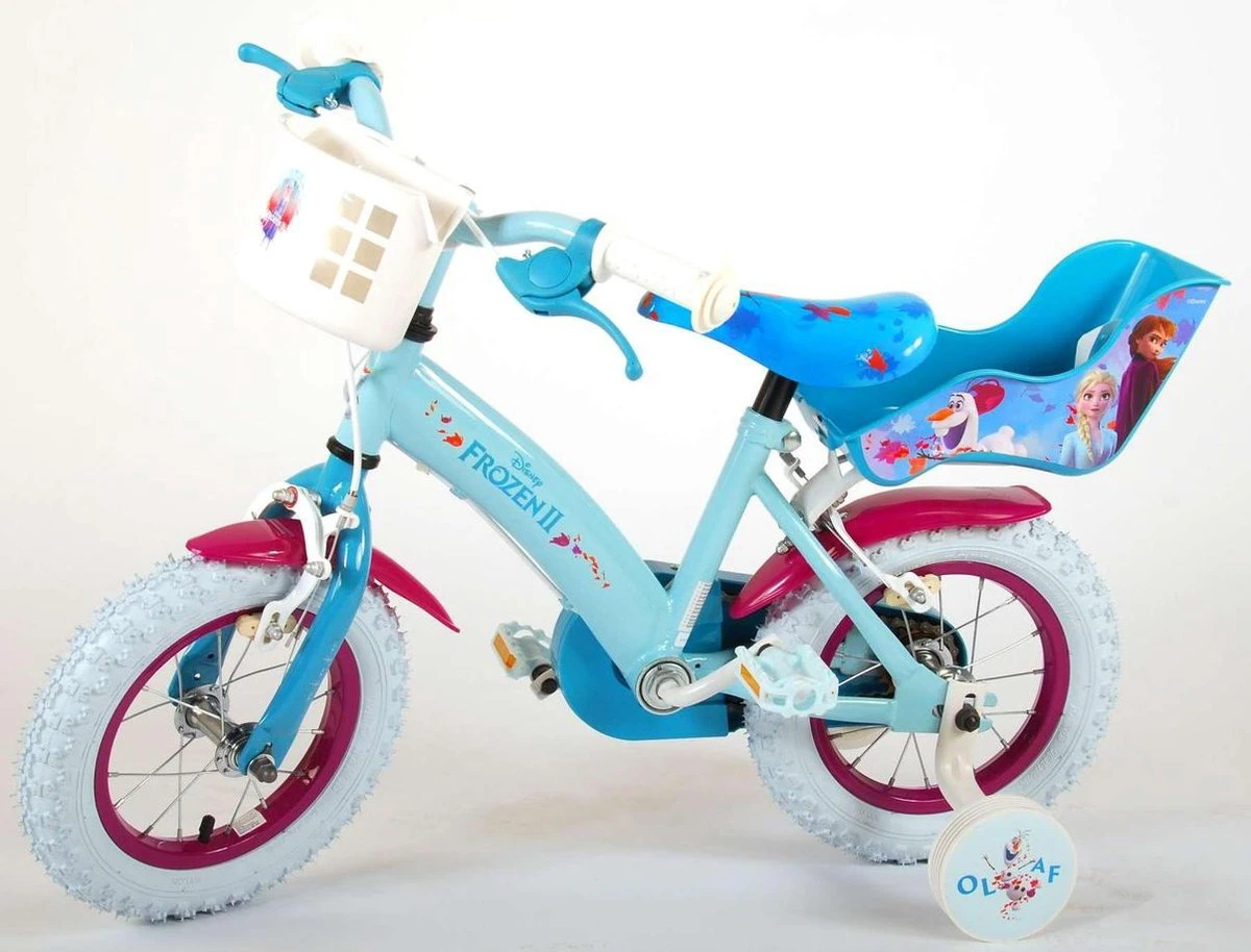 Volare Disney Frozen 2 Kinderfiets - Meisjes - 12 Inch - Blauw/Paars - Twee Handremmen - Afbeelding 16