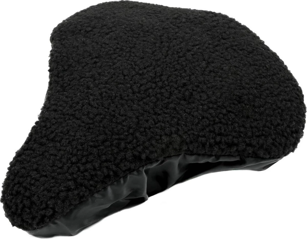 Benson Universele Fiets Zadeldek - Imitatie Schapenvacht - Bont - Zwart