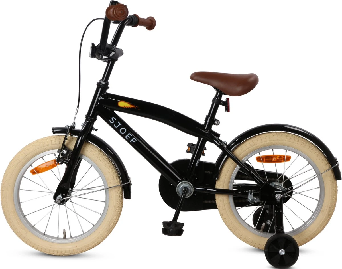 SJOEF Cruise Jongensfiets 16 Inch - Zwart - Afbeelding 7