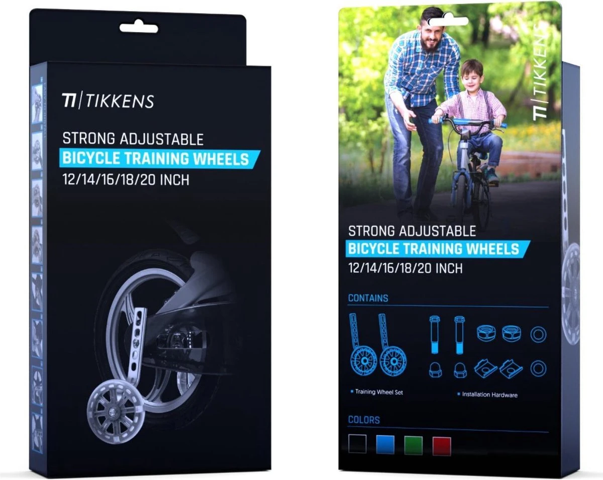 TIKKENS® Zijwieltjes - 12-20 Inch - LED Lichtjes - Zijwieltjes Voor Kinderfiets - Zwart - 12 Inch/14 Inch/16 Inch/18 Inch/20 Inch - Zijwielen - Kinderfietsaccessoires - Afbeelding 7