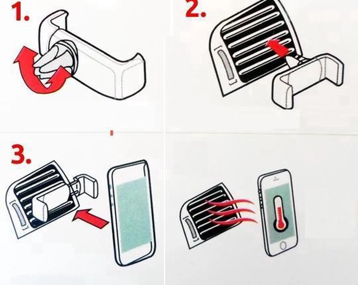 AirFrame XL Autohouder Ventilatiehouder Voor Samsung Galaxy S3/ S5/ S5/ S6/ S6 EDGE/ S6 EDGE Plus/ S7/ S7 Edge/ Note 2/ Note 3/ Note 4/ Note 5/ J5/ J7 - NIEUW!! Geschikt Met Een Schermgrootte Van 6 Inch!!! - Afbeelding 7