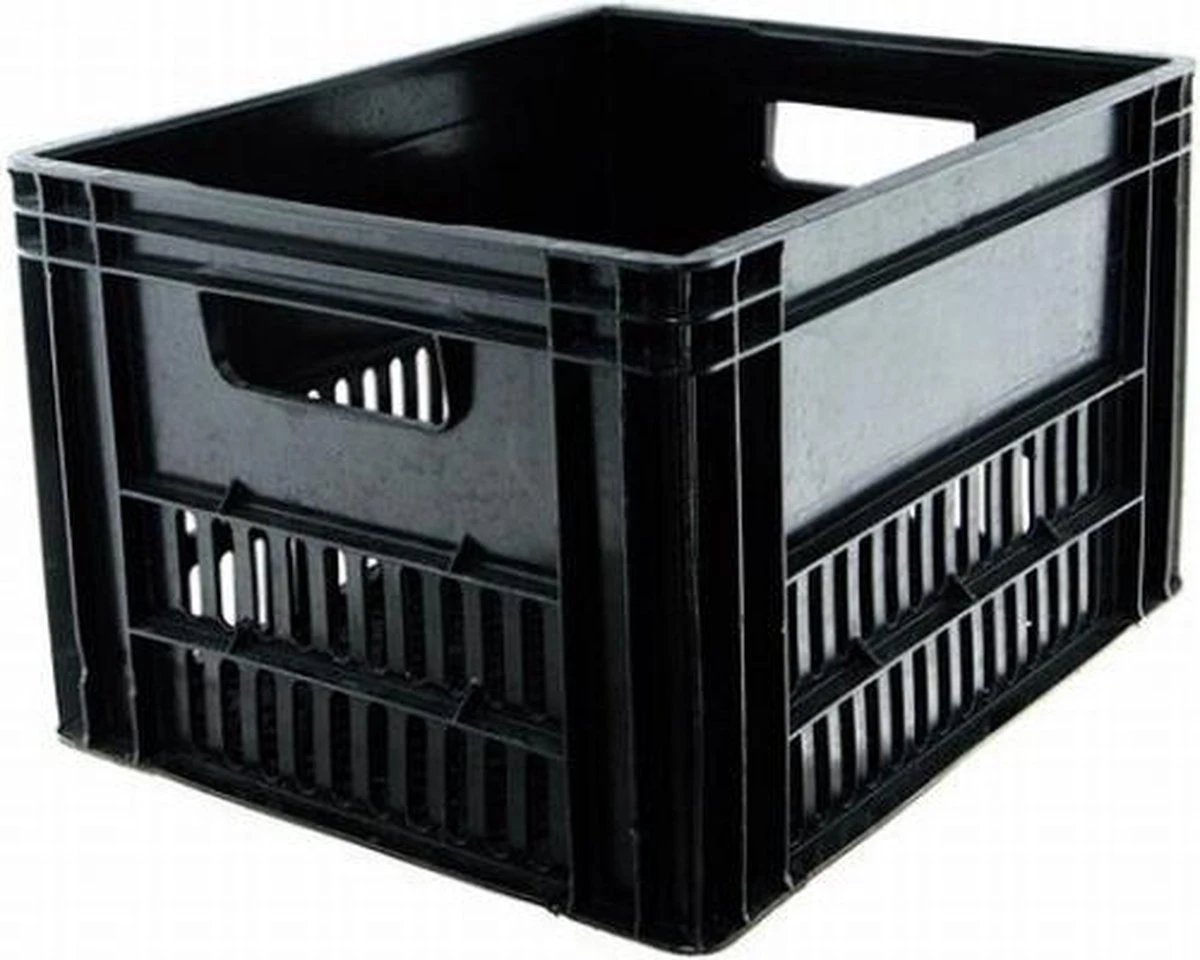 Kunststof Fietskrat 41 Liter Zwart