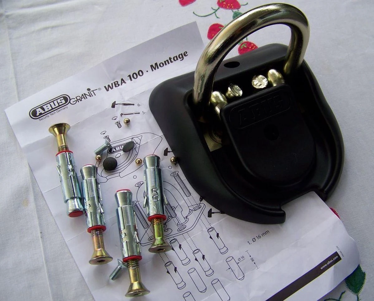 ABUS Vloer/wandanker WBA 100 - 160x165mm - Zwart - Afbeelding 4