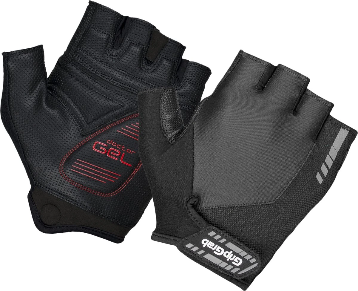 GripGrab - ProGel Padded Korte Vinger Zomer Fietshandschoenen - Zwart - Unisex - Maat XL