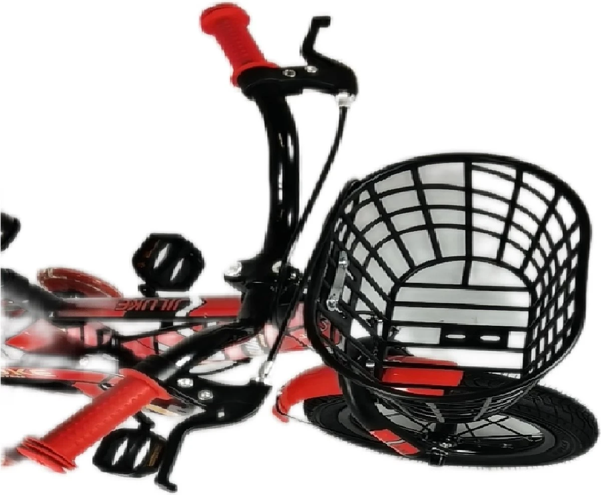 Kinderfiets - 12 Inch Kinderfiets -vanaf 2-4 Jaar Jongens En Meisjes Fietsen - Terugtrap -Rem -Stabilisatoren(2 Zijwieltjes)- Mandje - Achterbank - Rood - Afbeelding 5