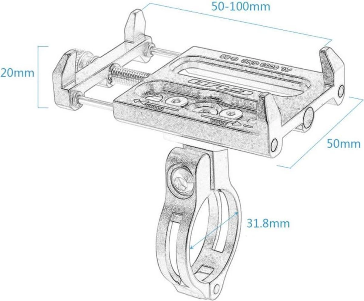 GUB Universele Fiets Telefoonhouder Voor Smartphone Zwart - Afbeelding 9