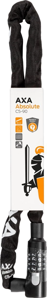 AXA Absolute 5 Kettingslot - Slot Voor Fietsen – Code - 90 Cm - 5 Mm - Zwart - Afbeelding 6