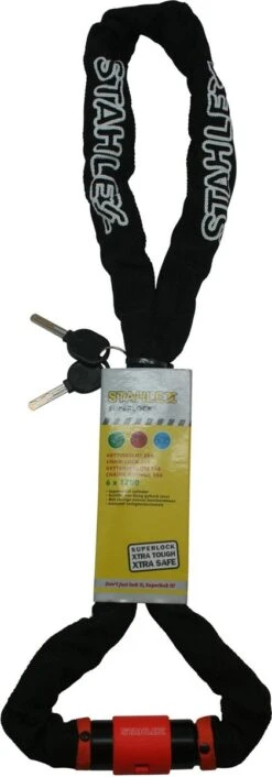 Stahlex Kettingslot / Motorslot / Fietsslot - 6x1200mm Zwart