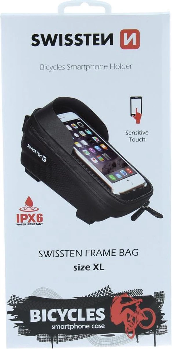 Swissten Telefoonhouder Fiets Waterdicht - Geschikt Voor O.a. IPhone 7/8/SE/X/XS/XR/11/12/13/14 - Pro/Pro Max/Mini/Plus & Diverse Samsung Smartphones Van 5.4 Tot 6.7 Inch - XL - Afbeelding 6
