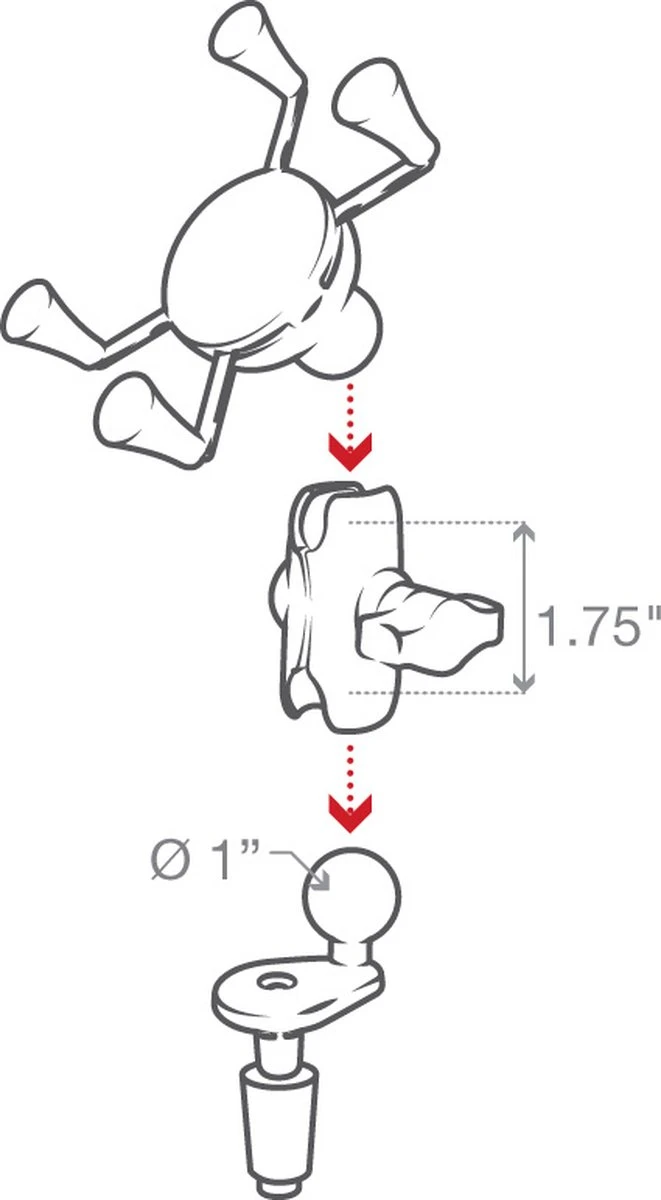 RAM Mount RAM-B-176-A-UN7U Houder Mobiele Telefoon/Smartphone Zwart Actieve Houder - Afbeelding 14