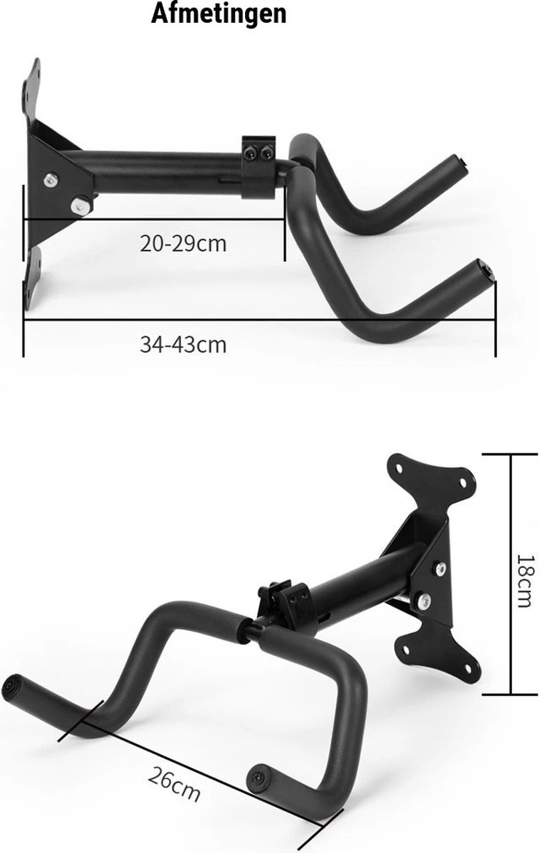 Professioneel Fiets Ophangsysteem - Verstelbaar - Muurbeugel Voor Fietsen - Fietshaak - Ophangbeugel - Fietsbeugel - Fiets Ophangrek - Afbeelding 8